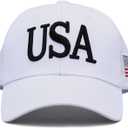 USA Trucker Hat for Men & Women American Flag Cap Adjustable Baseball Cap Mesh Snap Patriotic 3D Embroidered Cap