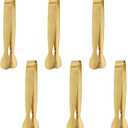 6Pcs Gold Small Ice Tongs, Stainless Steel Food Tongs Buffet Tongs Kitchen Tongs for Serving Utensils for Buffet, Salad, Ice, Appetizer, Food Tongs for Tea Party Coffee Bar Catering