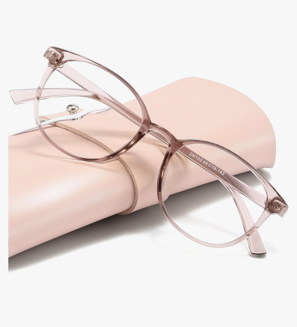 miyya Blue Light Blocking Glasses Women, Fashion Round Transparent Anti Blue Light Glasses with Anti Eyestrain & UV Glare