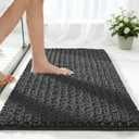 ILANGO Bathroom Rugs Dark Grey 24x17,Extra Soft Absorbent Chenille Bath Rugs,Thick Non-Slip Shaggy Bath Mat,Machine Washable Quick Dry Bath Mats for Bathroom Floor, Tub, Shower Accessories