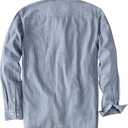 Dubinik Flannel Shirt for Men 100% Cotton Mens Flannel Shirts Long Sleeve Plaid Soft Casual Button Down Shirt Men (Gray, XXL)