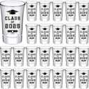 Roshtia 24 Pcs Graduation 2025 Shot Glass 1.6 oz Reusable Clear Shot Glasses Drinkware Class of 2025 Cocktail Wine Cups Bulk for High School College Graduates Graduation Party Supplies