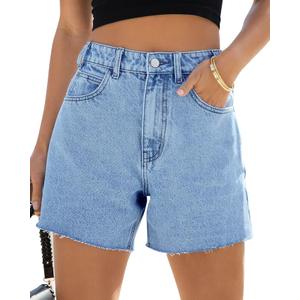 Shorts for Women High Waisted Classic Casual Long Jean Shorts Stretchy Denim Jorts with Pockets Size 8
