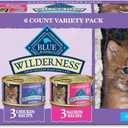 Blue Buffalo Wilderness Kitten Food, High-Protein & Grain-Free Wet Cat Food Pat Variety Pack, Chicken & Salmon Recipes, 3-oz Cans (6 Count, 3 of Each) (EXP 02/01/28)