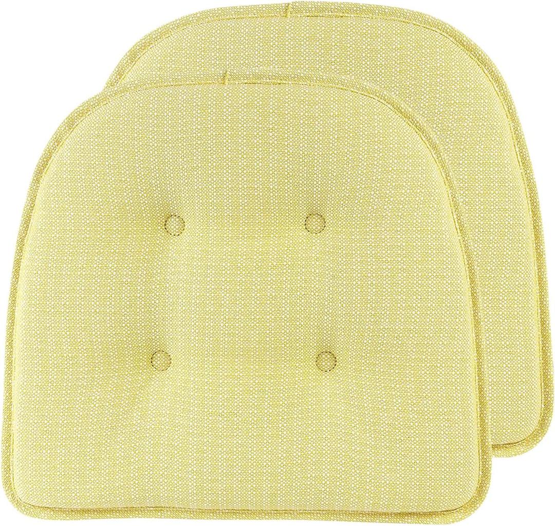 Non-Slip Chair Cushions, Assembled in USA, U-Shaped Skid-Proof Seat Pads for Dining Room, Kitchen, Office, 15"x16"