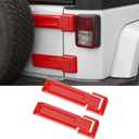 Tailgate Hinge Cover,Spare Tire Rear Door Bracket Trim Cover Trim 2Pcs for 2007-2017 Jeep Wrangler JK & Unlimited(Red)