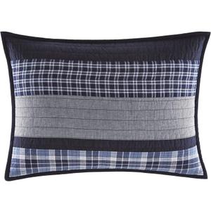 Nautica - Sham, Cotton Quilted Bedding with Envelope Closure, Pre-Washed for Added Softness, Stylish Bedding Set (Adelson Blue, 20" x 26")
