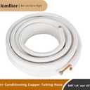 kimllier 50FT 1/4 Inch and 1/2 Inch Air Conditioning Copper Tubing Hose Extension Insulated Copper Hoses Fit for Mini Split Air Conditioner