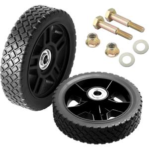 AR-PRO 7-Inch Lawn Mower Wheels - Replacement 7" Push Lawn Mower Wheels with 1-1/4" Width Hub and 1/2" Bearings - Fit for Standard Lawn Mowers, Pressure Washers, Generators and More (2-Pack)