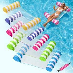 5 Pack Inflatable Pool Floats, OKSUWATER 4-in-1 Water Hammock, Pool Floats Adult Size for Swimming Pool Party Summer Lake Water Fun (5 Pack-Multicolor)