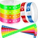 Jetec 48 Pieces Vinyl Plastic Wristband for Events Concerts Carnivals Nightclubs Disposable Wristband for Finger Sucking Prevention, Multi-color(Classic Style)