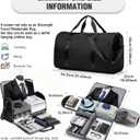 Convertible Garment Duffle Bags for Travel, Carry On Garment Bag for Women Men 2 in 1 Hanging Suit Bag, Large Weekender Bags for Business Trip Wedding Hanging Clothes Black