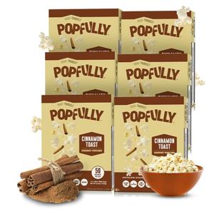 POPFULLY Cinnamon Toast Microwave Popcorn, Fully Pops - Sweet & Crunchy, Bulk Case for Movie Time Snacking - 18-Pack (2.82 Ounce (Pack of 18))