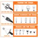 LAANPOLE 26FT Reach Light Bulb Changer for High Ceilings, Light Bulb Changer with Baskets and Suction Cup for Recessed Lights with 5-20FT Telescoping Extension Pole