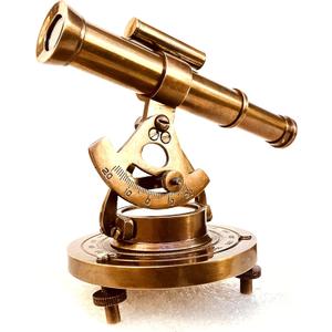 Brass Alidade Decorative Telescope 4" with Base Compass Gifts (4 Inch)