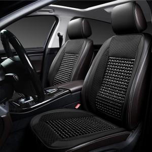 Wood Bead Car Seat Cover, Ergonomic Designed Wooden Beads Car Seat Cushion, Breathable and Cooling Pads for Cars, Trucks,Vans,SUVs and Office Chair. (Black, 2 Piece)