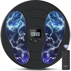 Foot Massager for Neuropathy Pain Relief - TENS + EMS Dual Pulse Tech, 10 Modes 20 Intensities, Wireless Remote, Relieves Plantar Fasciitis & Cramps, Gifts for Mom Dad