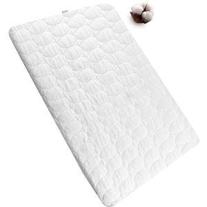 Bamuho Waterproof Pack and Play Sheets Fitted Quilted, 100% Cotton Pack and Play Mattress Protector, Fits Graco Pack n Play, Baby Portable Mini Cribs, Duck Egg Pattern Quilted - 39" x 27"