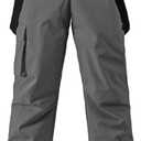 YEEFINE Men's Ski Snow Pants Insulated Waterproof Snowboard Cargo Pants Bibs Regular Fit (X-Large, Grey)