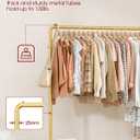 Clothes Rack - Clothing Rack with Storage Mesh Shelf & Casters, Heavy-Duty Metal Clothing Rack for Hanging Clothes, Dresses, Coats, Large Load Capacity, Easy Assembly, Gold, 44.3"x16.9"x59.0"