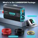 3000 Watt Pure Sine Wave Inverter 12V DC to 120V AC for RV, Truck, Solar, Home, Off-Grid, Power Inverter with 3 AC Outlet, 30W USB-C, 5V 3.1A USB, Hardwire Port, Remote Control, Surge 6000W