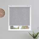 Sunoff Blackout Roller Shades Blinds Cordless for Windows Pull Down Room Darkening Door Blinds with Thermal Insulated Easy to Install for Living Room,Bedroom,Home,Office,Heather Grey 23" W x 72" H