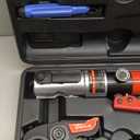 HHEWLEE Pro Press Copper Crimper Propress Tool with 4 Jaws 1/2", 3/4", 1",1-1/4", Battery Powered Crimping Tool 42KN for US Standard Copper Pipe or Stainless Steel Tube, Suitable for Plumber(HZT-50B)