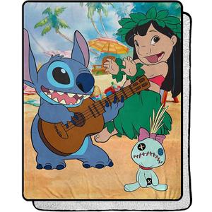 Northwest Lilo and Stitch Silk Touch Sherpa Throw Blanket, 40" x 50", Tropical Mix (40" x 50", Tropical Mix)