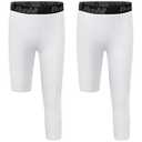 Runhit 3/4 One Leg Boys Compression Leggings,Athletic Tights Basketball Compression Pants,Youth Boys Base Layer Pants (XL, 2 Pack Black:long Right Short Half Left)