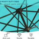 9' Solar LED Patio Umbrella with Tilt & Crank|8 Sturdy Ribs,UV Protection,Outdoor Market Table Umbrella for Deck,Lawn,Pool,Backyard, 107.98 inches diameter, 92.4 inches height