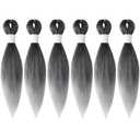 Braiding Hair Pre Stretched 10 Inch 6 Packs, Short Hair Extensions for Braids, Synthetic Braiding Hair Prestretched TGrey(Ombre Grey)