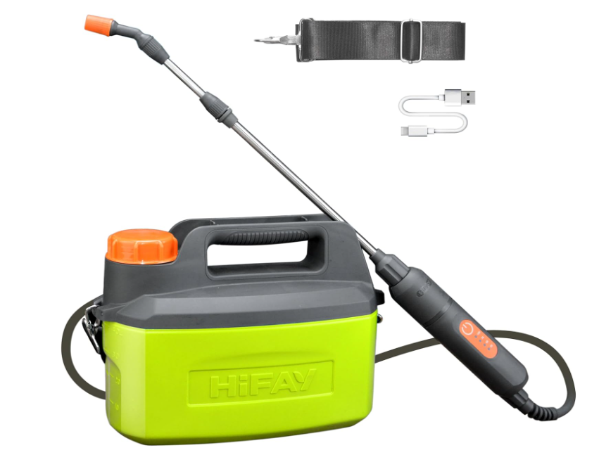HIFAY ES4PRO Electric Sprayer 1 Gallon Builtin 4000mAh,Rechargeable Battery Powered Sprayer with Telescopic Wand,Plant Mister,Kitchen Cleaning,Indoor Watering Can for Plants (Green)