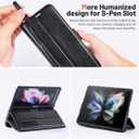 OCASE Compatible with Samsung Galaxy Z Fold 4 5G Wallet Case with S Pen Holder, PU Leather Flip Folio Case with Card Slots RFID Blocking Kickstand Phone Cover for Z Fold4 5G (2022) - Black