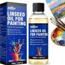 Linseed Oil for Painting, Refined Linseed Oil 100ml, Oil Paint Thinner and Medium for Artists, Enhance Paint Flow and Add Transparency & Natural Gloss for Blending and Glazing