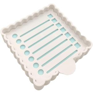 Sticky Notes Holder Cute with Stencil, Wavy Self-Stick Notepad Holder, Note Dispenser for Desk, Sticky Notes Organizer (White)