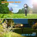 APONUO Solar Spot Lights Outdoor 6-in-1 Landscape Lighting Dusk to Dawn Solar Uplights IP65 Waterproof 9.8ft Cable Outdoor Spot Lights for Yard Pathway Garden Tree Decoration (Warm White)