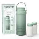 Momcozy 22oz Portable Breast Milk Cooler for Outdoor, Life Saver with 360 Total Cooling for 24 Hours, Larger Capacity Travel Breastmilk Chiller with 2pcs Baby Bottles for Breastmilk Storage (Green)