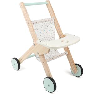 Wooden Baby Walker Doll Stroller, Baby Push Walker, Shopping Cart Learning Walk for Boys and Girls, Wood Push Toys for Toddler Learning to Walk, 11.5x18.2x19.7 inches