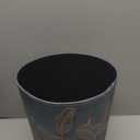 10L/2.64 Gallon Trash Can, Decorative Waste Basket, PU Leather Waste Paper Basket, Waterproof Garbage Can for Bathroom, Bedroom, Office, Kitchen and Living Room - Golden Leaves