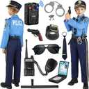 Luucio Police Costume for Kids, Kids Police Officer Costume for Boys with Accessories, Halloween Costumes for Boys (130-140(8-10Y))