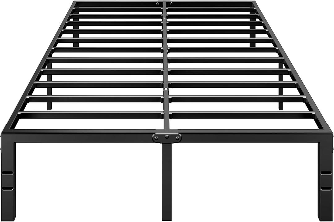 BedsPick Queen Bed Frame, 14 Inch Metal Platform Bed Frame Queen Size, Heavy Duty Sturdy Mattress Foundation, Noise Free, Easy Assembly, Steel Slats Support, No Box Spring Needed, Black