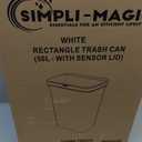 Simpli-Magic 13 Gallon Touchless Sensor Trash Can, Rectangle Garbage Bin, Perfect for Home, Kitchen, Office, White
