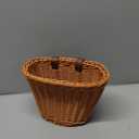 Kid's Bike Basket Front,Bicycle Hanging Basket with Adjustable PU Belts,Weatherproof Premium Hand-Woven Rattan Storage Bicycle Basket for Boys Girls Bicycle Accessories