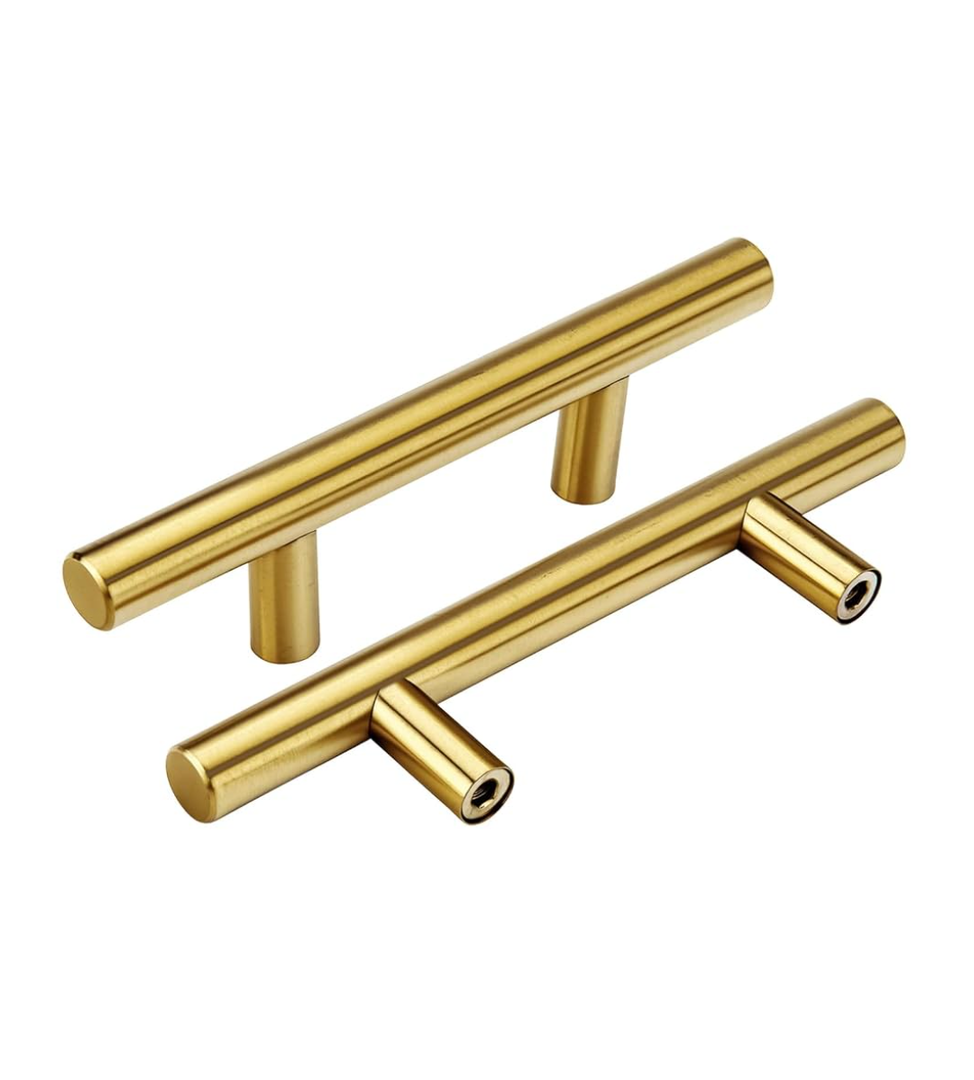 Goldenwarm 1 Pack 3 inch Gold Cabinet Handles - Gold Cabinet Pulls, Fade-Resistant Surface - Dresser Pulls Kitchen Hardware for Cupboard Furniture and Drawer