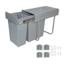 tonchean Pull Out Trash Can Under Cabinet Under Sink Double Sliding Trash Can Kitchen 20 + 10 Quart (8 Gallon) Recycling Bin Waste Container for Garbage Classification, Under Cabinet Bottom Mount
