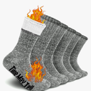 Time May Tell Mens Merino Wool Hiking Cushion Socks Thermal Warm Crew Winter Boot Socks Pack (2/4 Pair,6-13 Size)