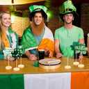 Bucherry 8 Pack St Patricks Day Fabric Tall Standing Shamrocks Block Set Hearts Table Centerpiece Wood Sign St Patricks Day Standing Blocks Tiered Tray Decoration for Farmhouse Home Office