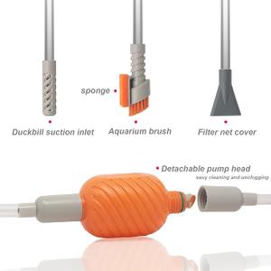 Aquarium Siphon, Siphon Fish Tank Cleaner Siphon Pump Water Change Fish Tank Accessories Hand with Long Hose and Cleaning Brush Pad, for Small Fish Tanks Aquarium Water Changing Aquarium Siphon, Siphon Fish Tank Cleaner Siphon Pump Water Change Fish Tank Accessories Hand with Long Hose and Cleaning Brush Pad, for Small Fish Tanks Aquarium Water Changing
