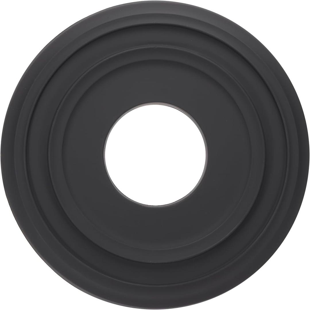 PATIKIL Ceiling Medallion, 12" OD x 4" ID PU Decorative Ceiling Light Medallion Chandelier Medallion Molded Ceiling Light Cover Plate for Ceiling Light Fixtures Fans, Black
