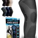 POWERLIX Knee Compression Sleeve - Best Knee Brace for Knee Pain for Men & Women – Knee Support for Running, Basketball, Volleyball, Weightlifting, Gym, Workout, Sports - (Gray M)